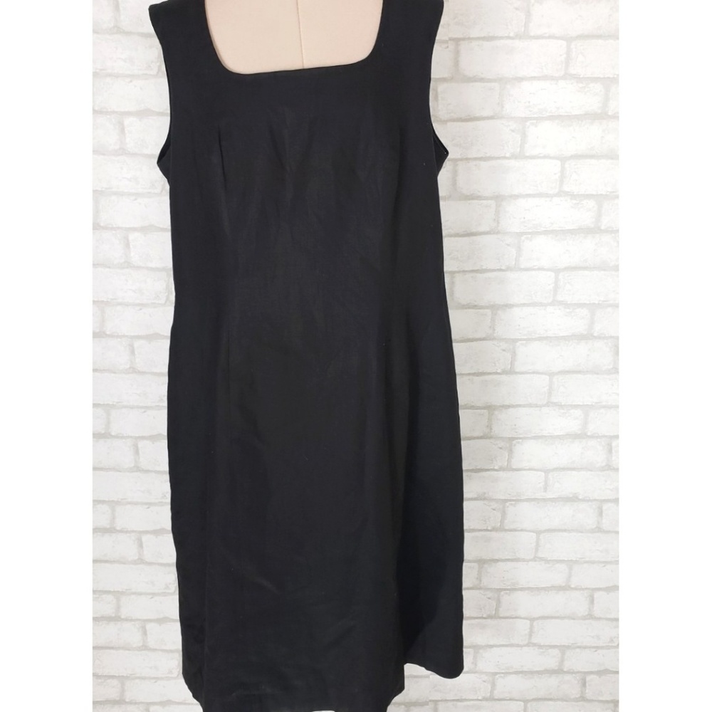 VTG Sheath Dress LBD Sleeveless Square Neck Sz 14